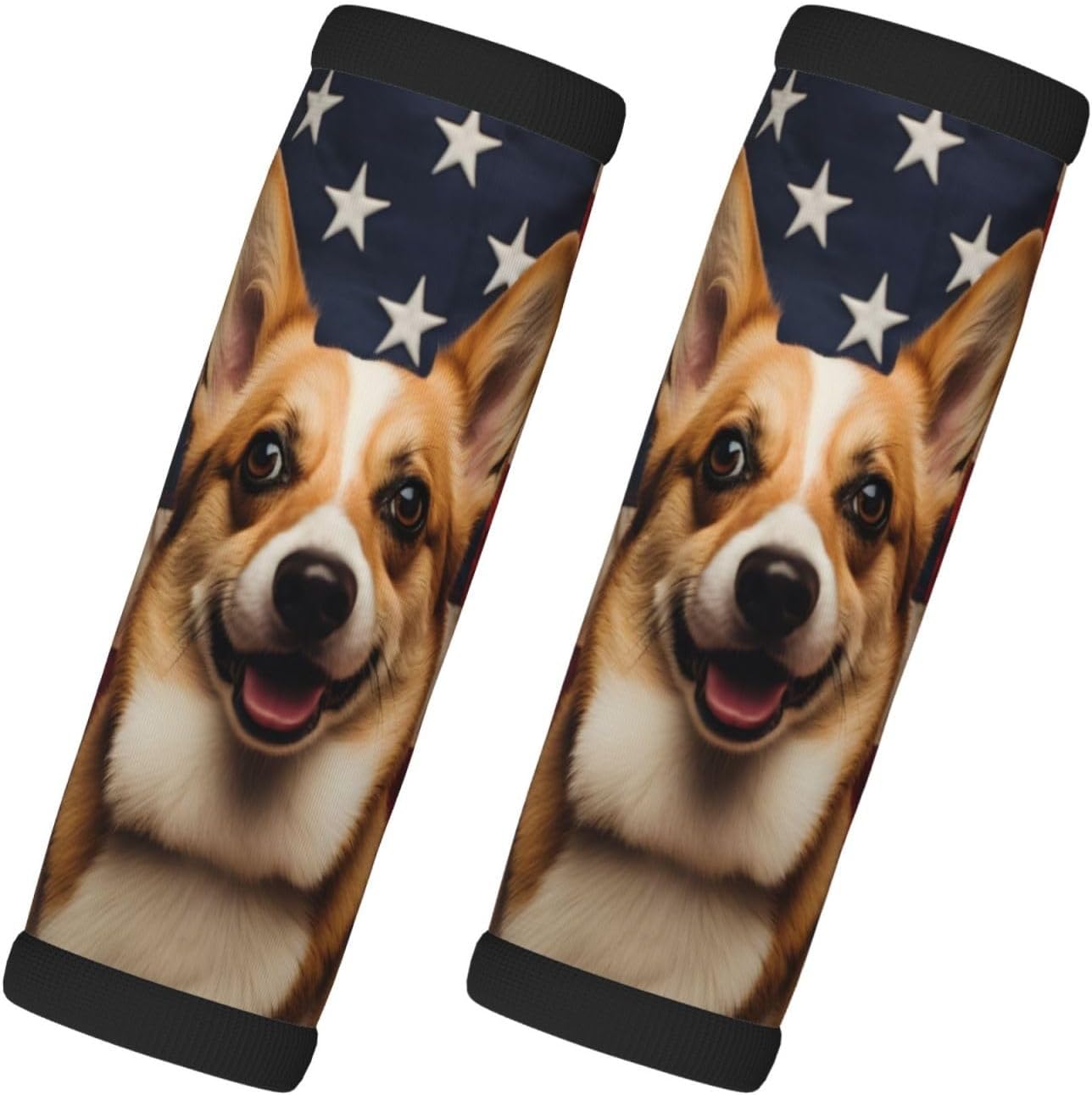 Luggage Handle Wraps Animal Corgi Usa Flag Luggage Identifiers Soft Neoprene Luggage Handle Wraps For Suitcase Trolley Handle Grip Cover 2 Pack Luggage Tags