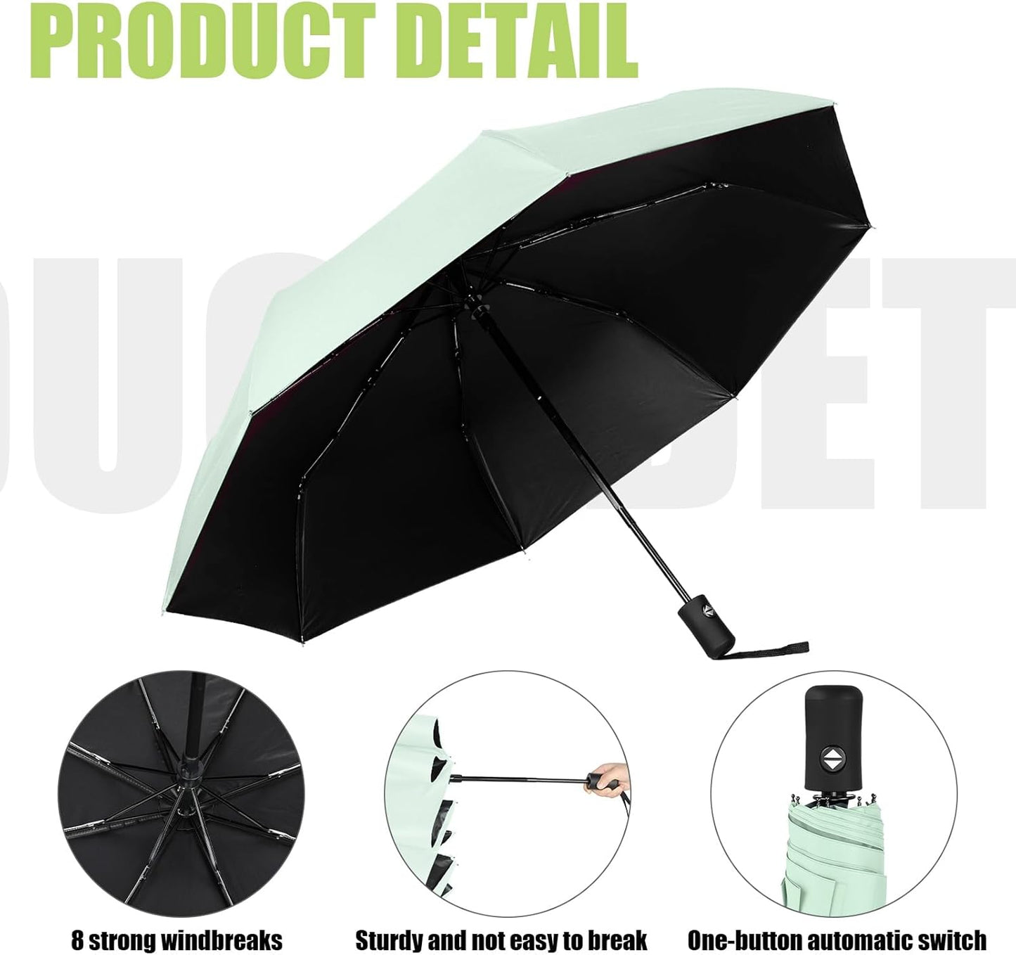 Jexine 6 Pcs Travel Compact Umbrella Automatic Open Close Windproof Small Light Backpack Purse Car Portable Collapsible Umbrella for Rain, Men Women