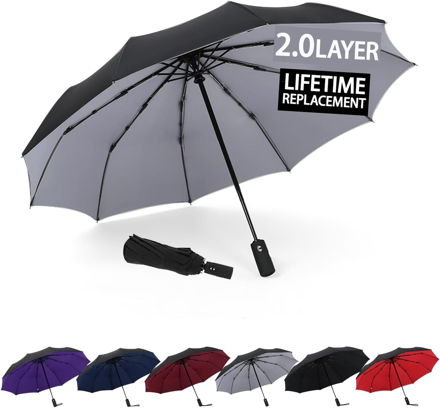 Windproof Travel Umbrella - Automatic, Compact, Windproof