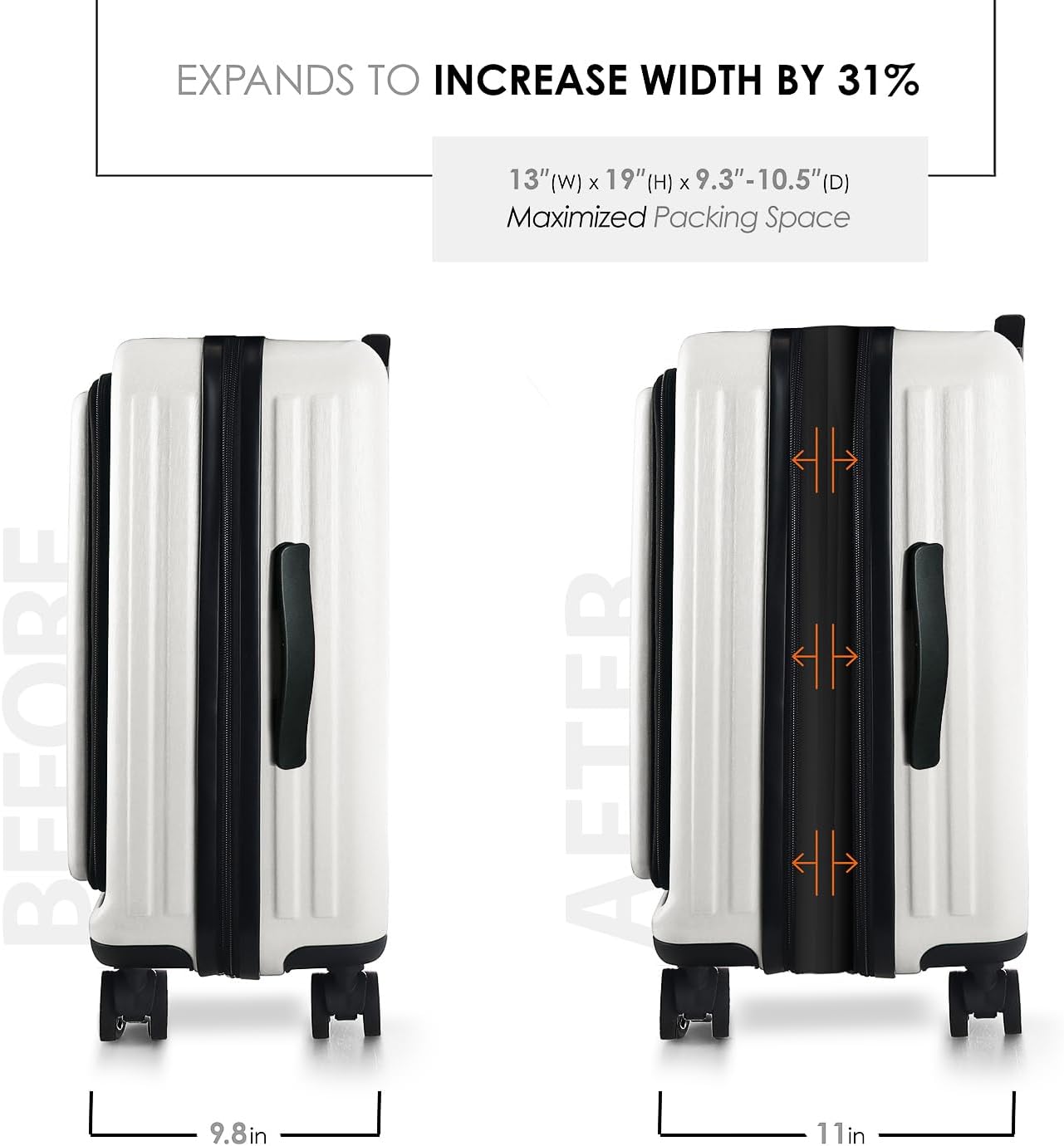 22 Inch Carry On Luggage 22x14x9 Airline Approved, Carry On Suitcase with Wheels, Hard-shell