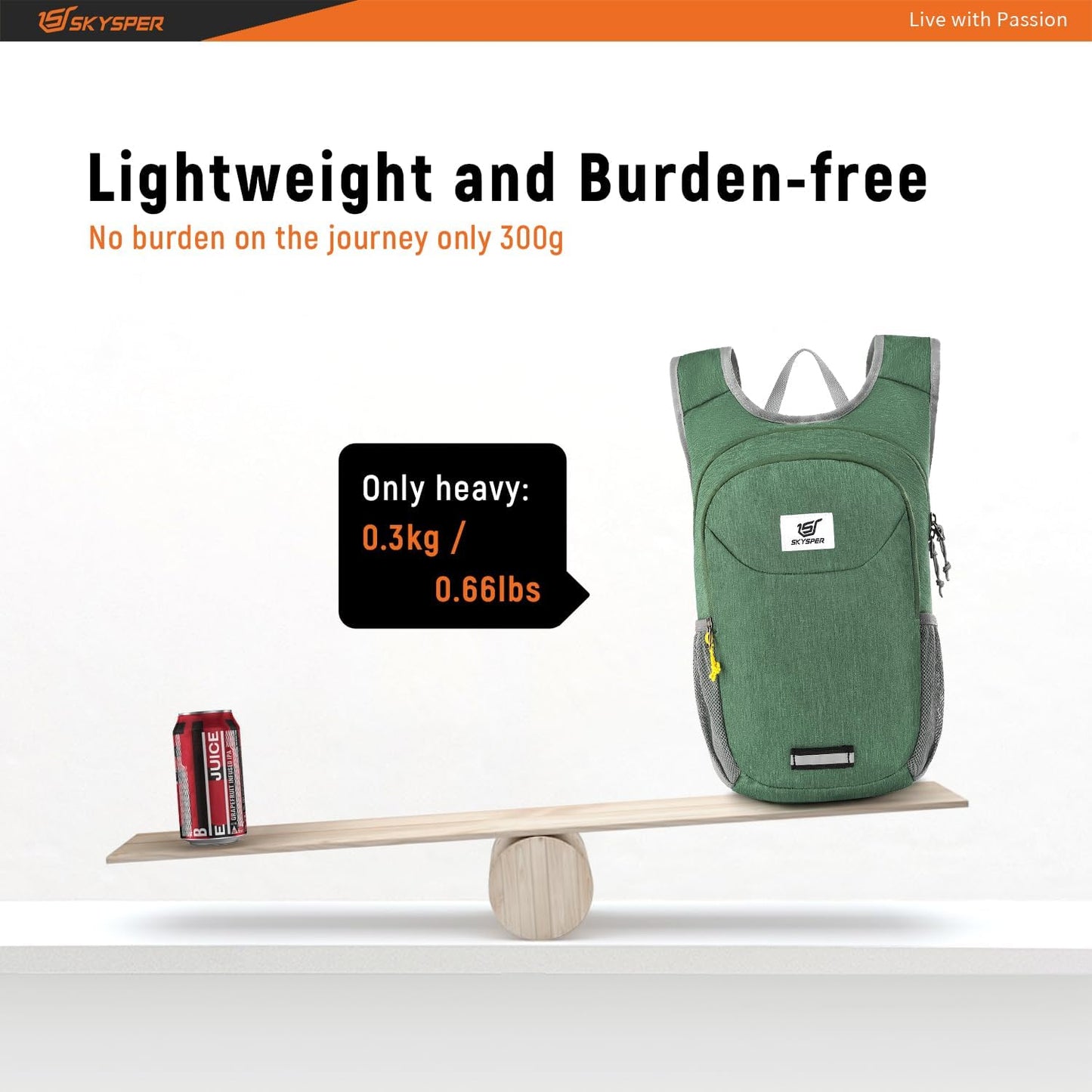 SKYSPER Small Hiking Backpack 10L Packable Lightweight Back Pack Foldable Travel Daypack for Women Men