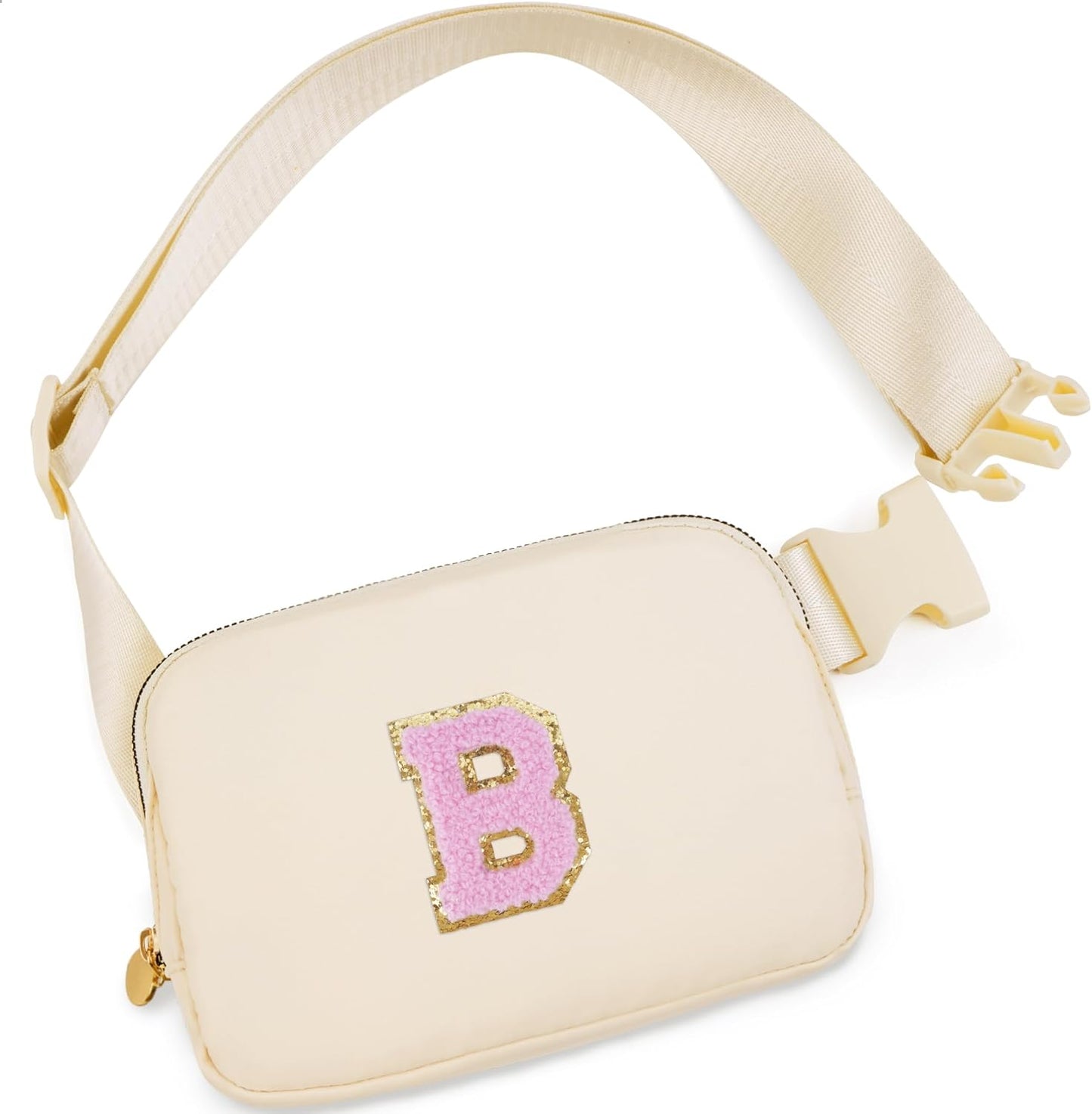 Belt Bag Fanny Pack Crossbody Bags with Initials Letter Patch Cute Stuff Birthday Gifts for Teenager Girls Trendy Stuff for Teens | Khaki,B