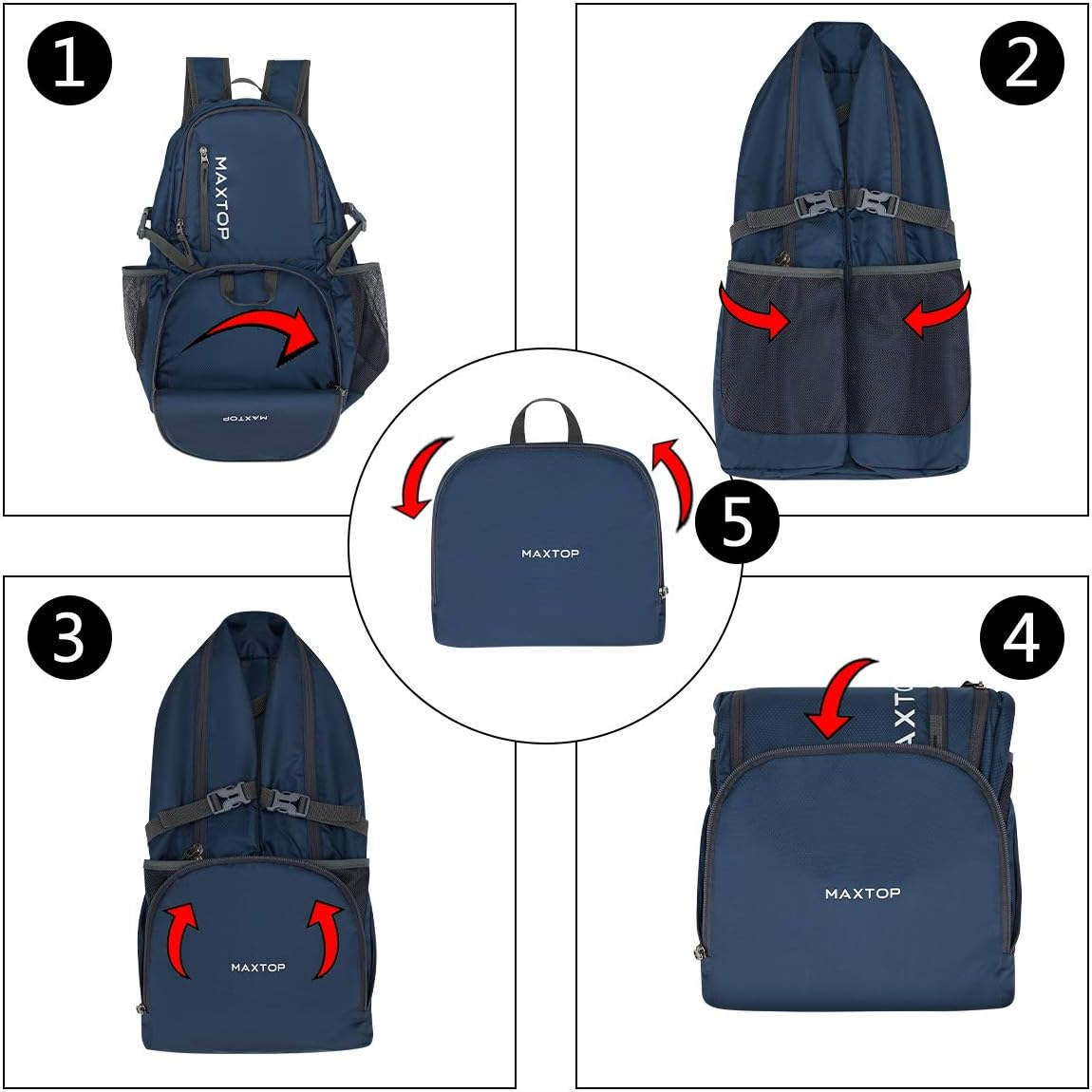 MAXTOP 40/50L Lightweight Packable Backpack for Hiking Traveling Camping Water Resistant Foldable Outdoor Travel Daypack