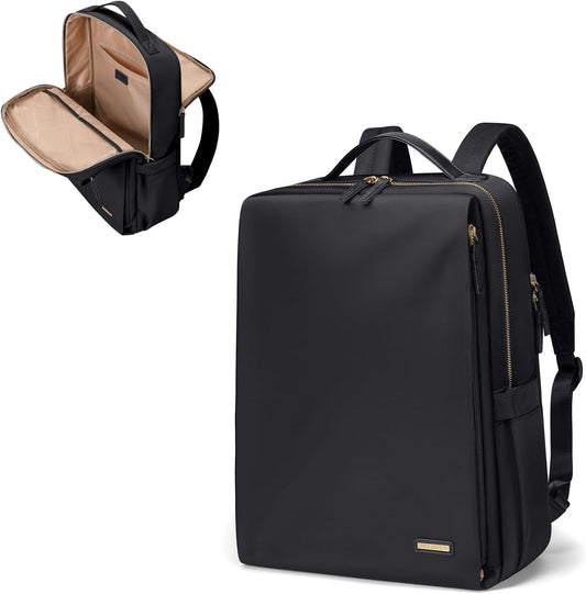 Stylish Laptop Backpack for Women Airline Approved Perfect for Work College and Travel Multi-Functional Casual Daypack Fits 14 Inch Notebook (Black)