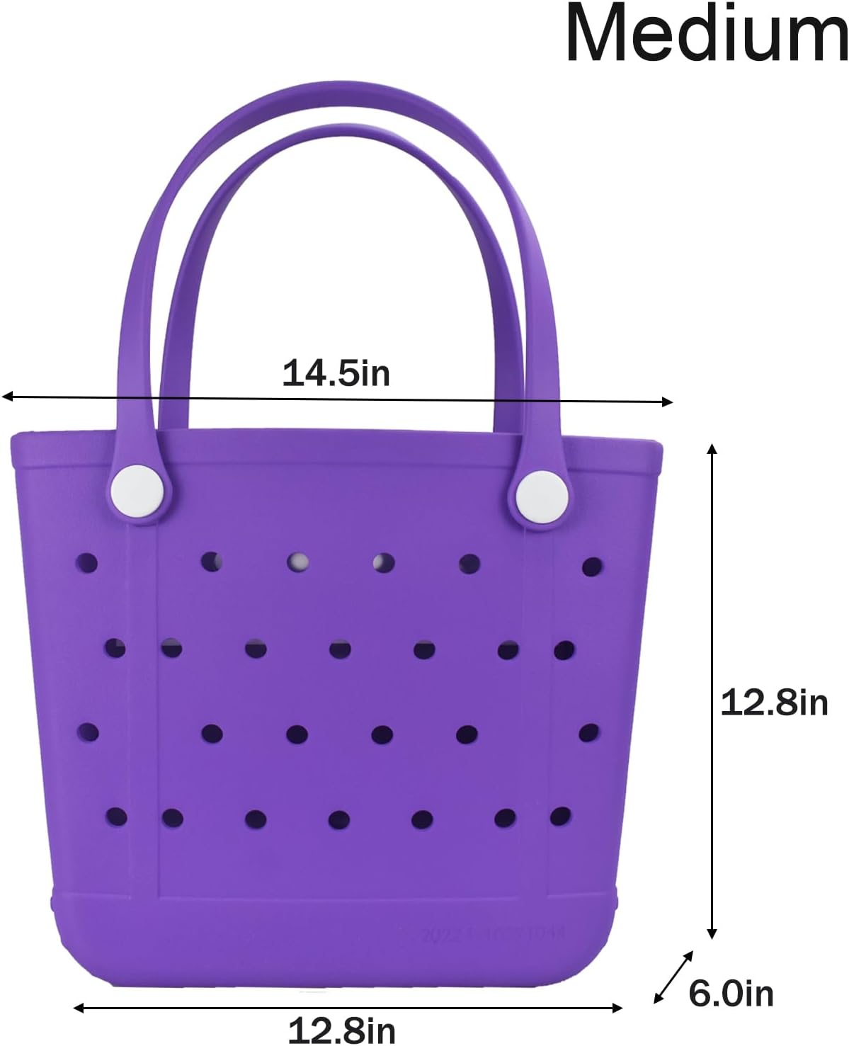 Medium Beach Bag, Waterproof Rubber Beach Bag, Washable Open Tote Bag Durable Tote Travel Bags for Outdoor Sport