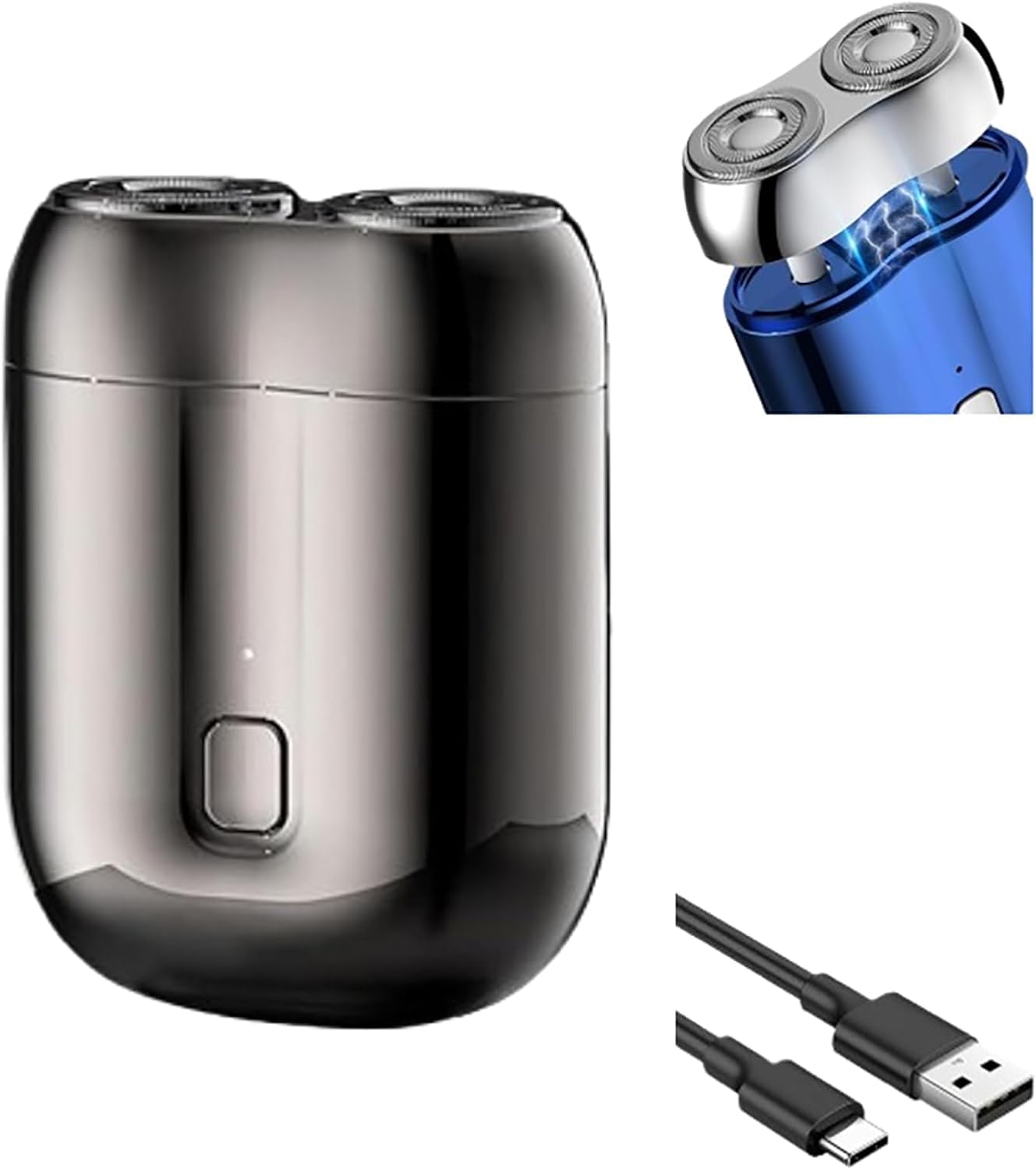 mini Double Head Electric Shave,USB Mini Portable Razor, Rechargeable Waterproof Compact Shave