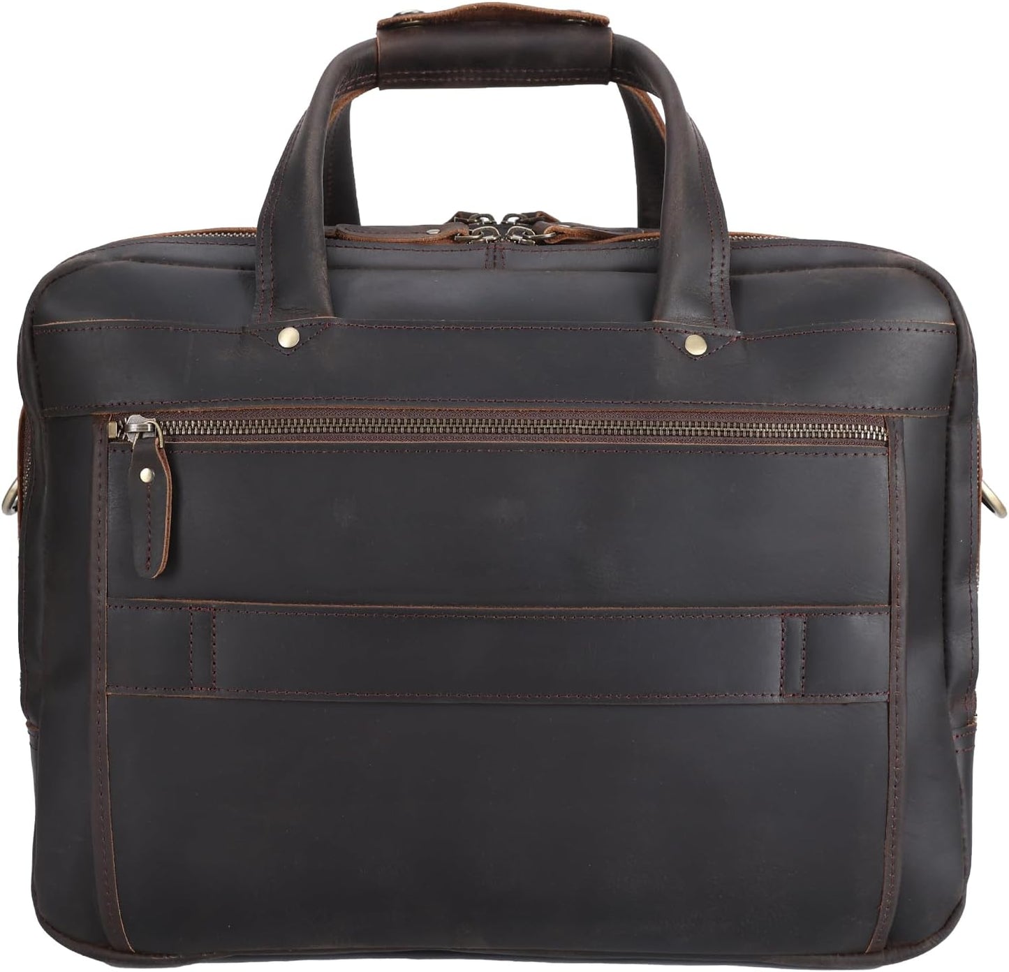 STAR VISTA Scala Pro 16-18" Messenger Bag, Full Grain Leather Briefcase, Triple Compartments, YKK Zippers, Multiple Colors