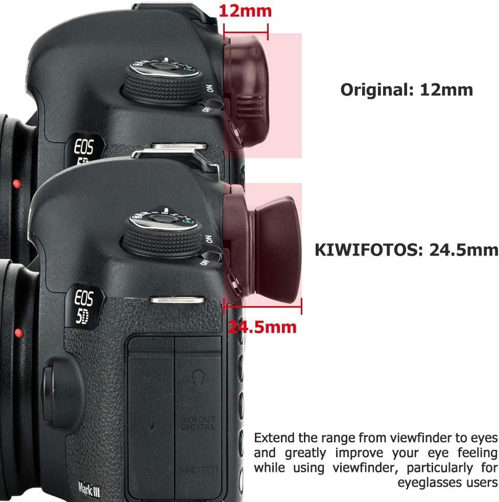 Kiorafoto Soft Silicon Camera Viewfinder Eyecup Eyepiece Eyeshade for Canon EOS 5DM4 5DM3 5DS 5DSR 7DM2 7D, EOS 1D X Mark II, 1D X, 1Ds Mark III, 1D Mark IV, 1D Mark III Replaces Canon Eg Eye Cup