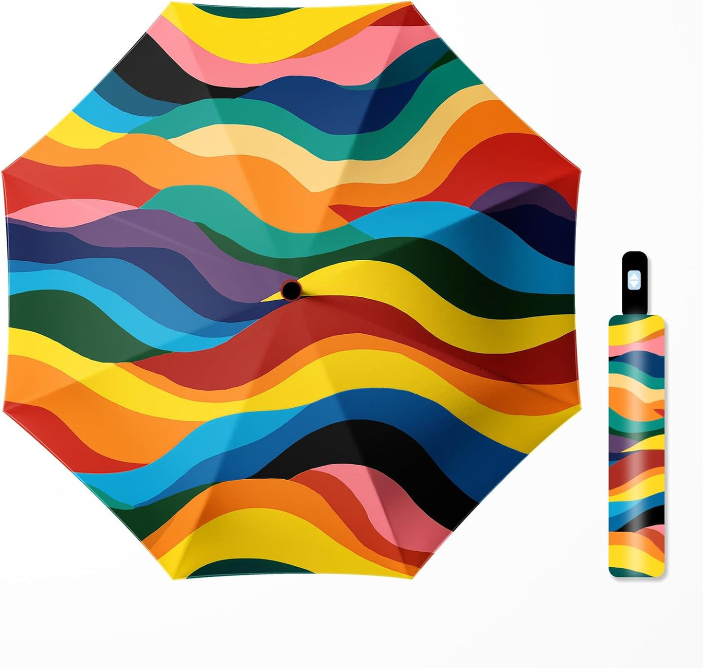 Small Travel Folding Umbrella for Girl, Portable, UV, SunShade, Compact, Automatic, Rain & Wind