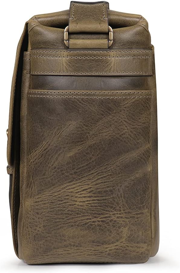 MegaGear Italian Leather Messenger Bag, Lightweight Unisex Business Briefcase Satchel Portfolio, Multi Compartment