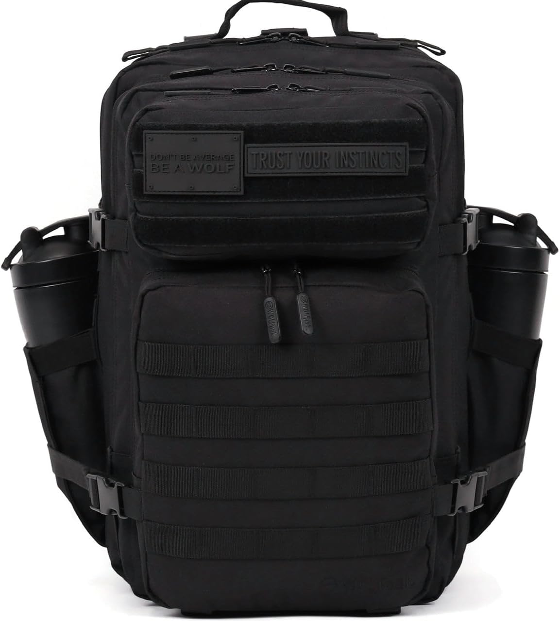 WOLFpak 45L Athletic Gym Backpack - Durable 1000D Waterproof Oxford Material with MOLLE Webbing, Laptop Pocket & Dual Cup Holders, Durable Fitness/Travel/Military Daypack (Nightshade Edition)