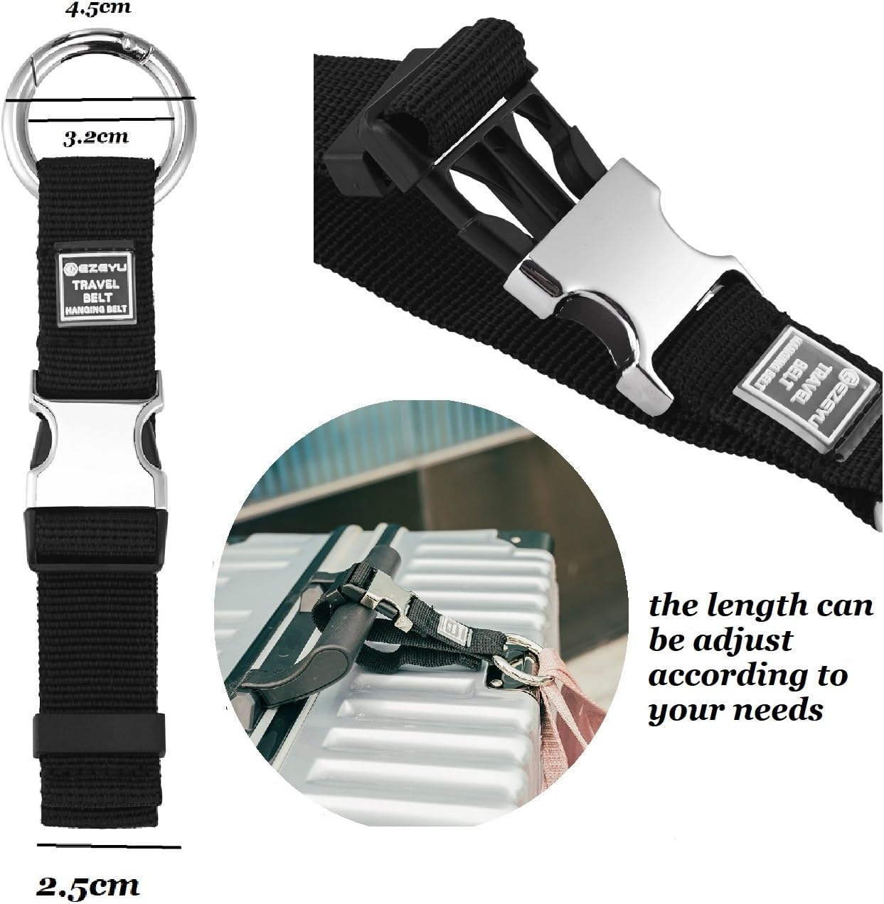 2PCS Add a Bag Luggage Strap Jacket Gripper, Heavy Duty Luggage Straps Carry-on Baggage Suitcase