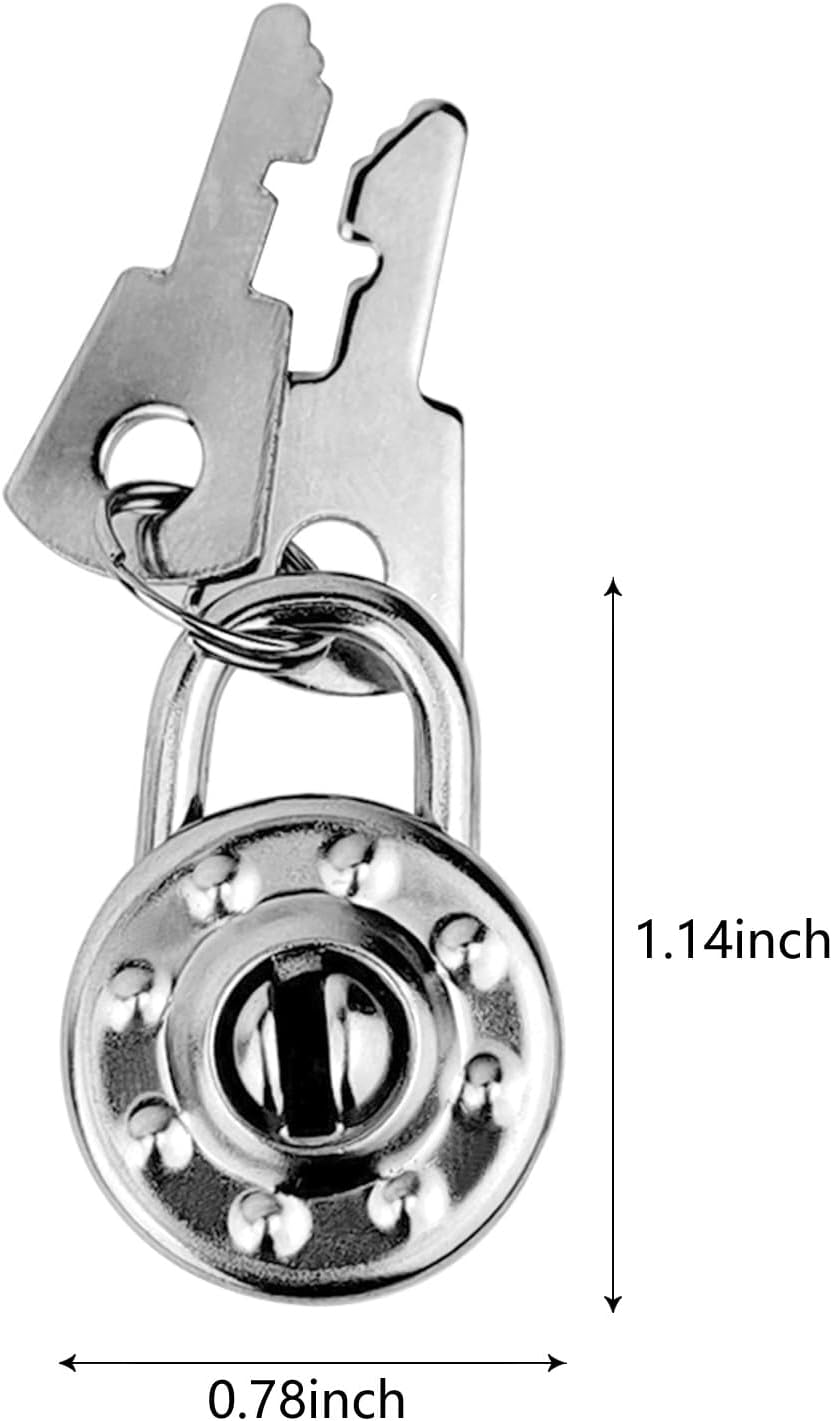 5 Pack Mini Diary Padlock, Small Locks with Keys, Tiny Luggage Locks for Travel, Journal, Jewelry, Backpack, Boxes (Circle, 5)