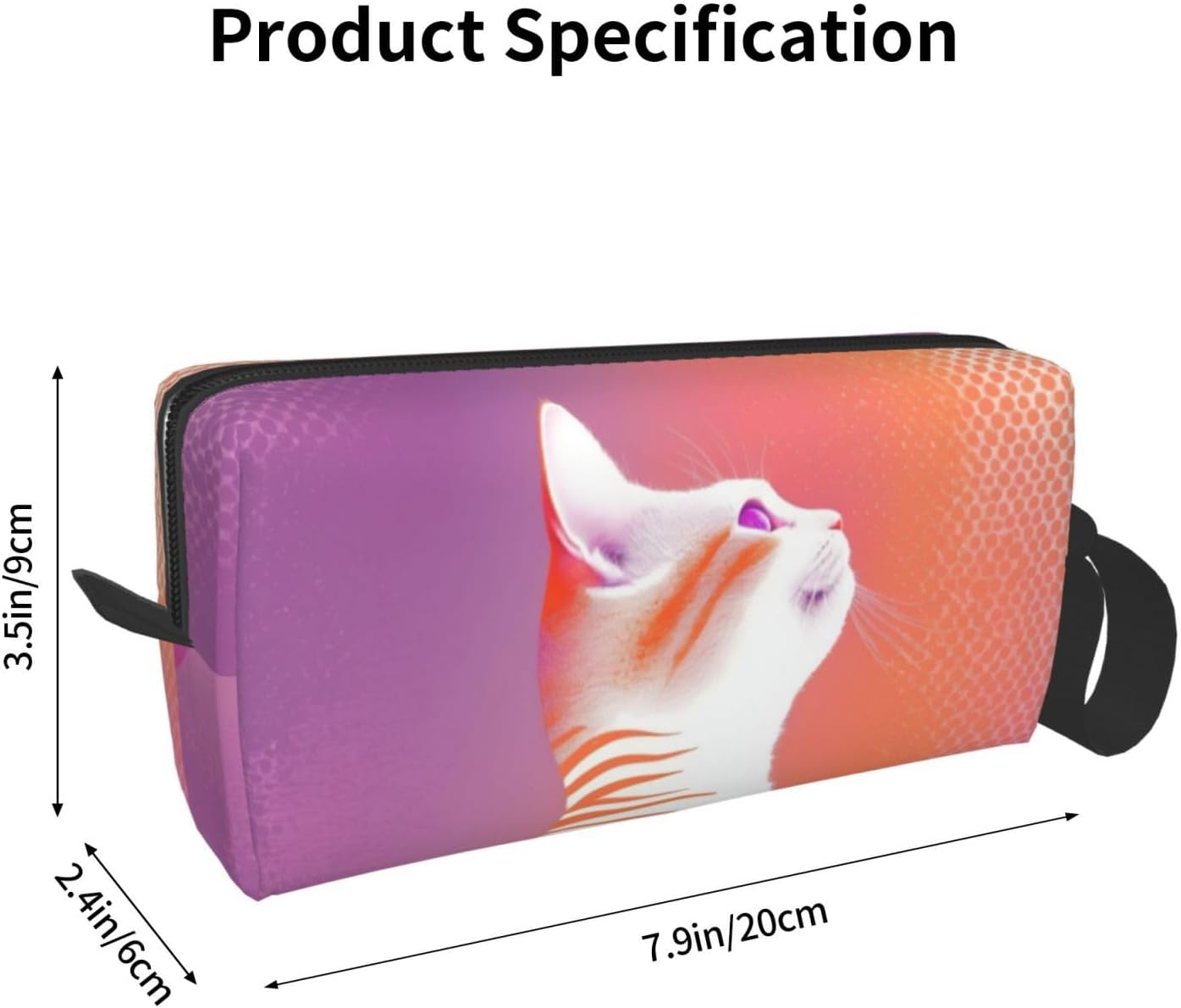 Cute Cat Makeup Bag Small Compact & Durable Travel Purple Cosmetic Bag Organizer Oxford Fabric Multi-Purpose Storage Perfect for Travel, Gym, Daily Use