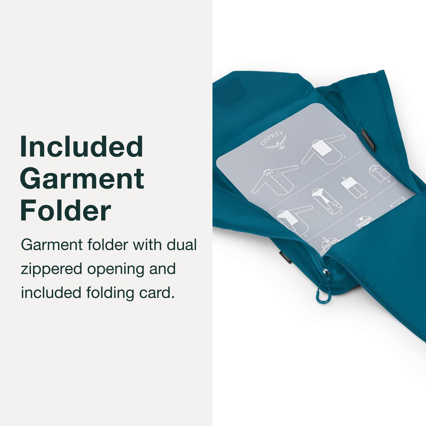 Osprey Ultralight Travel Starter Set, Includes Small & Medium Packing Cube and Garment Folder, Black
