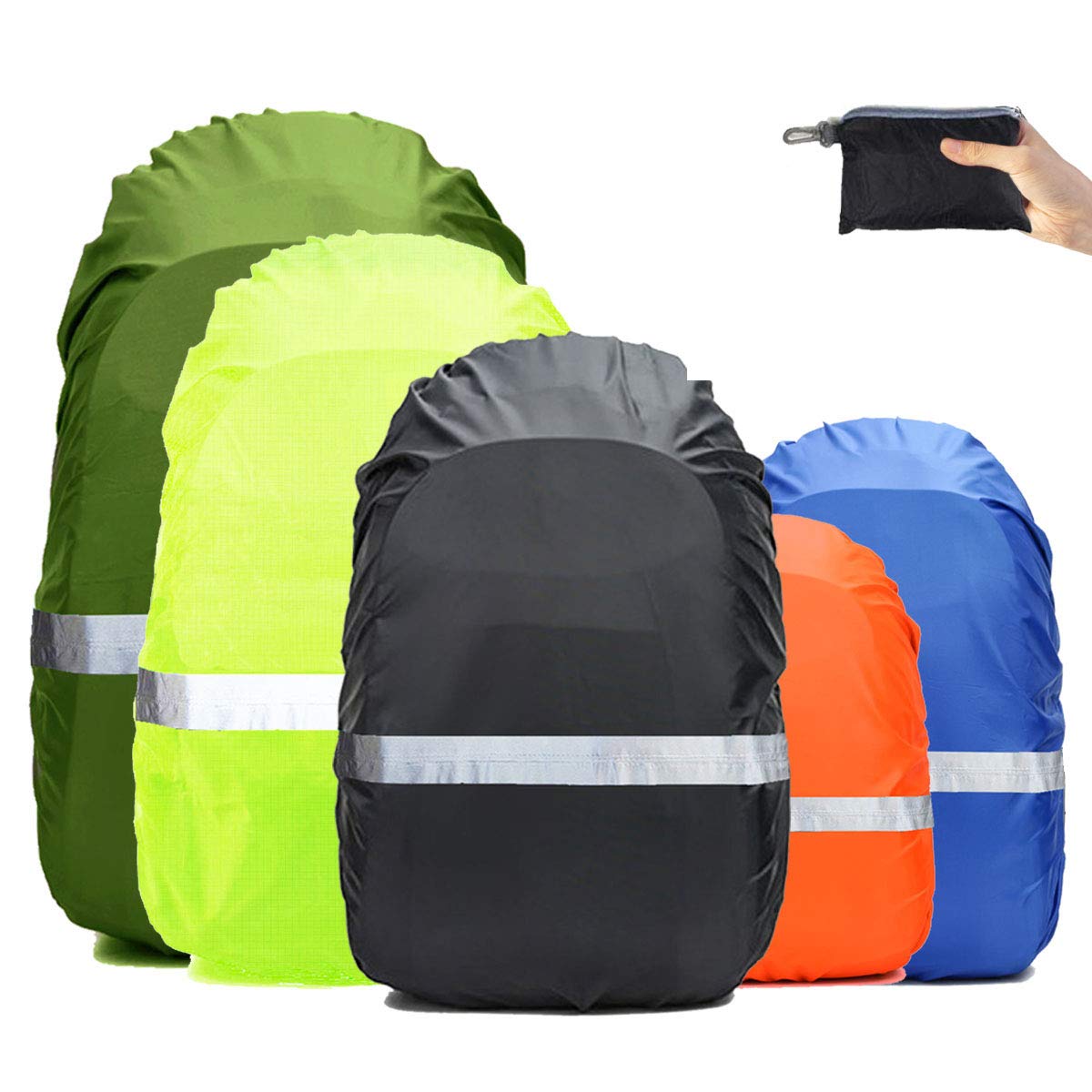 Frelaxy Hi-Visibility Backpack Rain Cover with Reflective Strip 100% Waterproof Ultralight Backpack