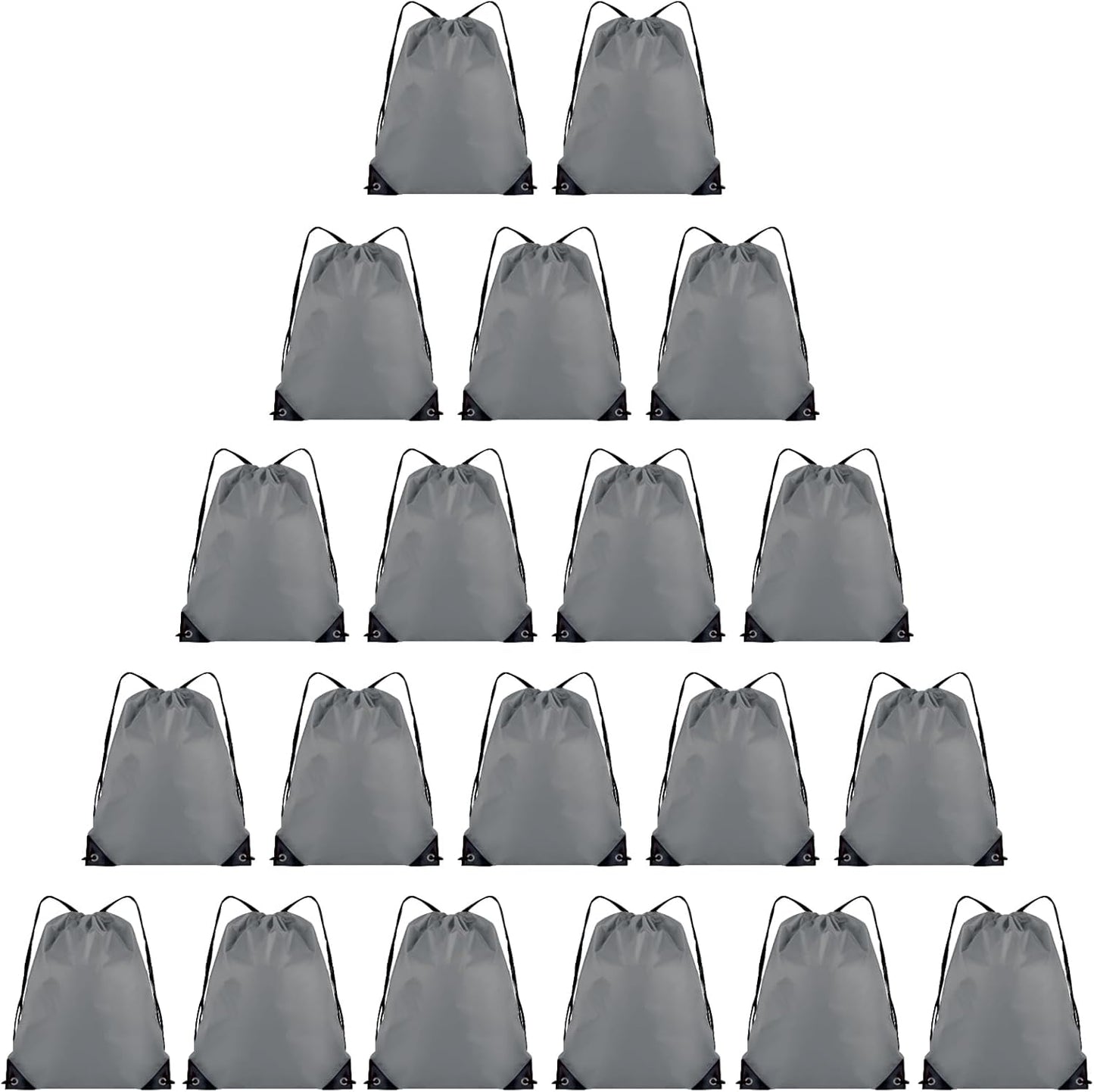20 Pieces Drawstring Backpack Bulk Cinch Sackpack Ployster Drawstring Bags for Gym Party Trip(Grey)