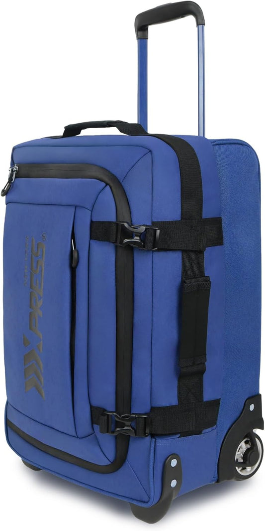20'' Rolling Duffle Bag w/Wheels,Rolling Duffle Bag w/Handle,Carry on Luggage Travel Duffle Bags for Man Women（20,Blue）