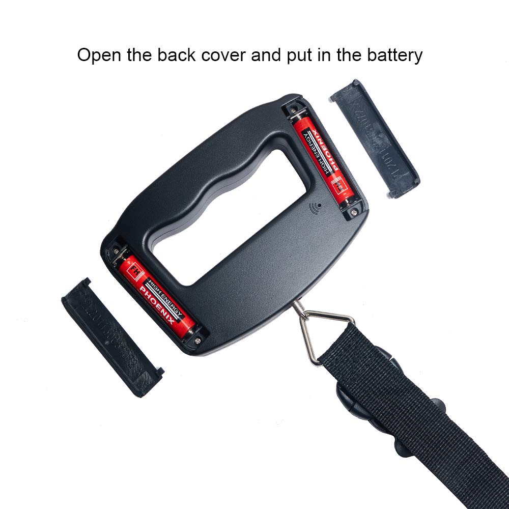 Handheld Digital Luggage Scale with Grip for Travel Portable Electronic Weighing Suitcase and Bag 110Lb/50kg Black