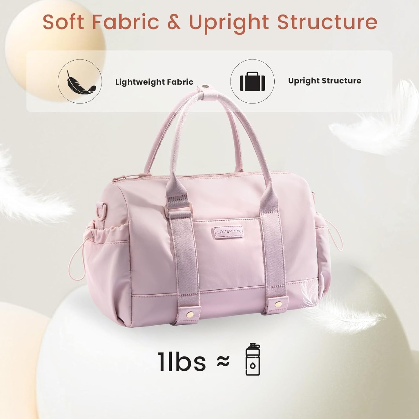 LOVEVOOK Small Gym Bag for Women with Yoga mat Holder, Mini Duffle Bag for Travel with Wet Pocket, Overnight Personal Item Bags, Lightweight Carry on Weekender Duffel for Workout, Dance, Ballet