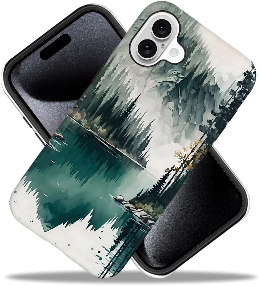 SEized Case Compatible with for iPhone 16,Mountain Forest Landscape Phone Case for Girl Women Boy Men,Durable Protection Phone Case for iPhone 16