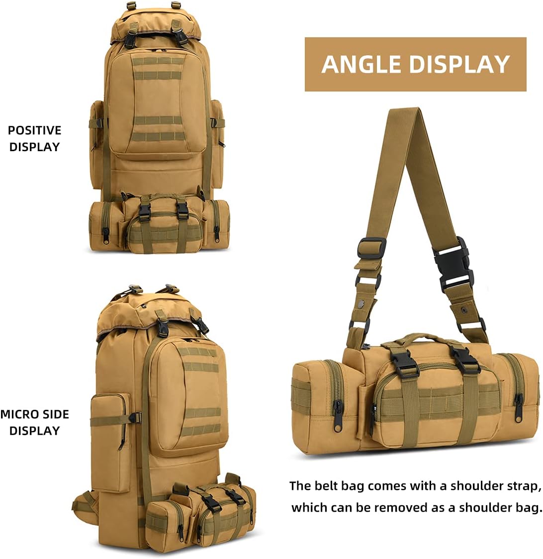 King'sGuard 100L Camping Hiking Backpack Molle Rucksack Military Camping Backpacking Daypack