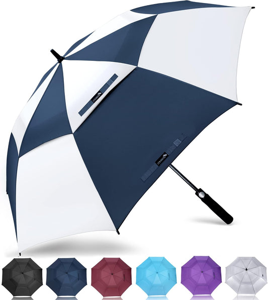 ZOMAKE Golf Umbrella Windproof, Extra Large Oversized Heavy Duty Double Canopy for Rain, Sports Games & Push Cart(51/54/62/68/72Inch)
