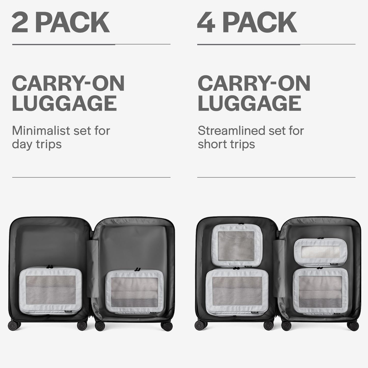 Aerotrunk Compression Packing Cubes for Travel - Luggage Organizer Bags - Double Zipper Packing