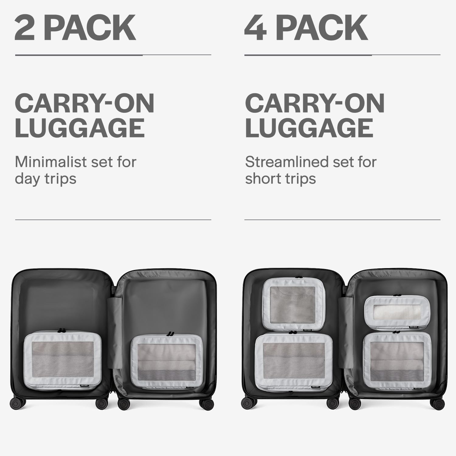 Aerotrunk Compression Packing Cubes for Travel - Luggage Organizer Bags - Double Zipper Packing
