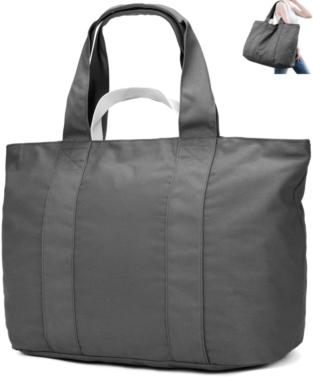 22'' 50L Large Canvas Bag, Extra Large Tote Bag for Women, Overnight Bags for Travel