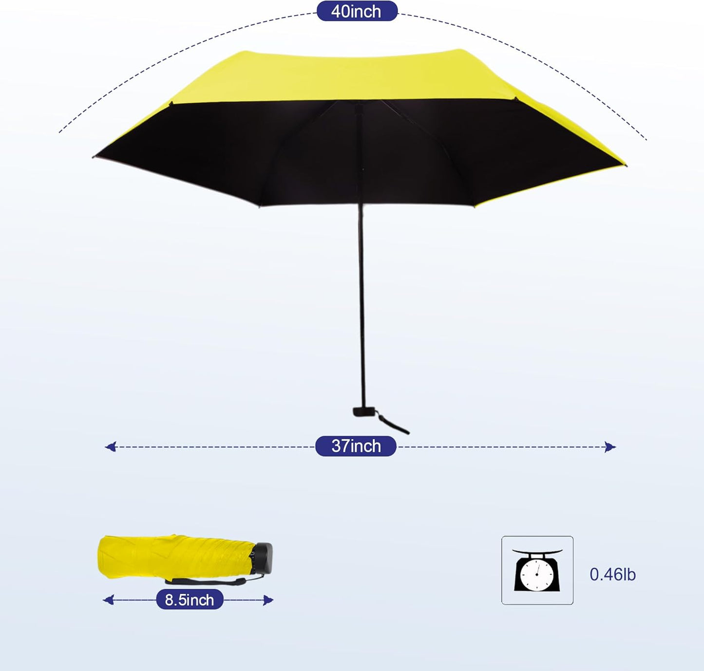 SoulRain 42" Travel Sun & rain Umbrella, Lightweight Windproof Umbrella, Portable Lightweight Compact Parasol with 99% UV Protection for women and men