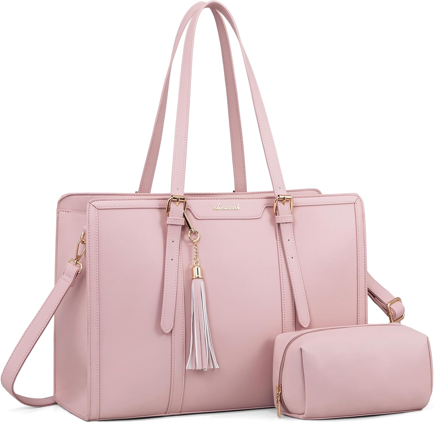LOVEVOOK Laptop Bag for Women - 15.6 inch Lightweight PU Laptop Tote, Large Capacity Computer Bag