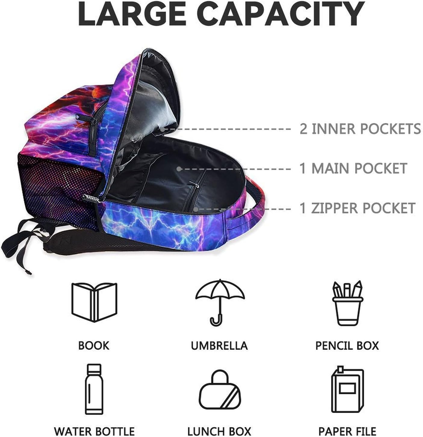 Backpack for Boys - 17 Inch Dinosaur Backpacks for Kids 3-5 - Cool Large Capacity Toddler Bookbag
