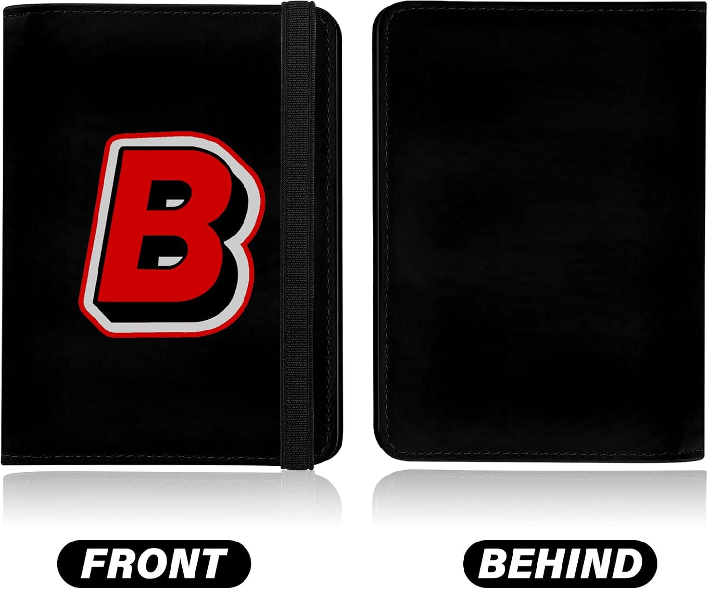 Cute Passport Holder and Holder Combo Passport Cover with Compatible Wallet Credit Card Protector RFID Blocking Women Men（Initial Monogram-B）