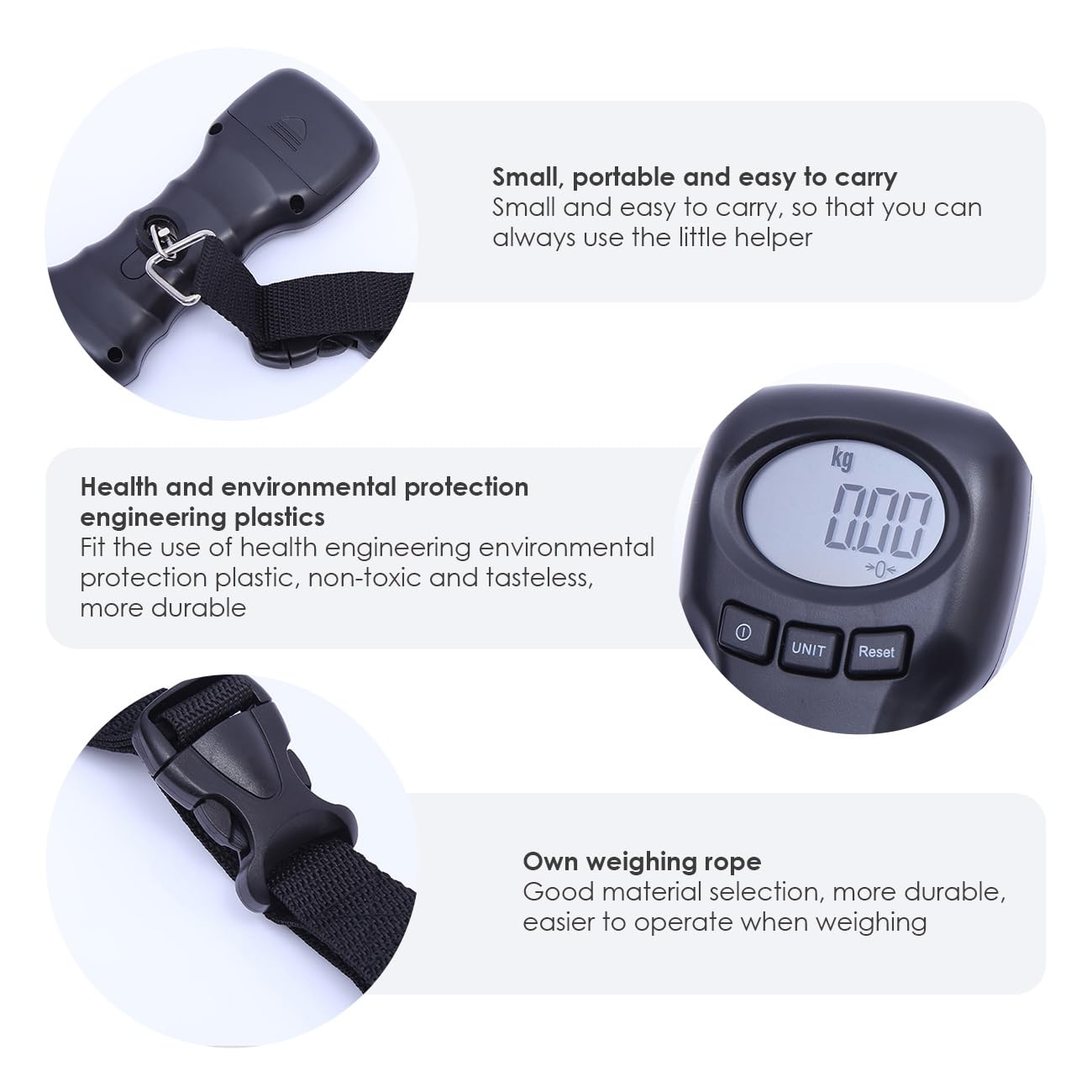 Luggage Scale Travel Digital, 50kg/110lb Auto Lock Reading After Weighing Hanging Luggage Scale, Electronic Weight a Perfect Helper for Your Travel and Fishing (Batteries are Not Included)