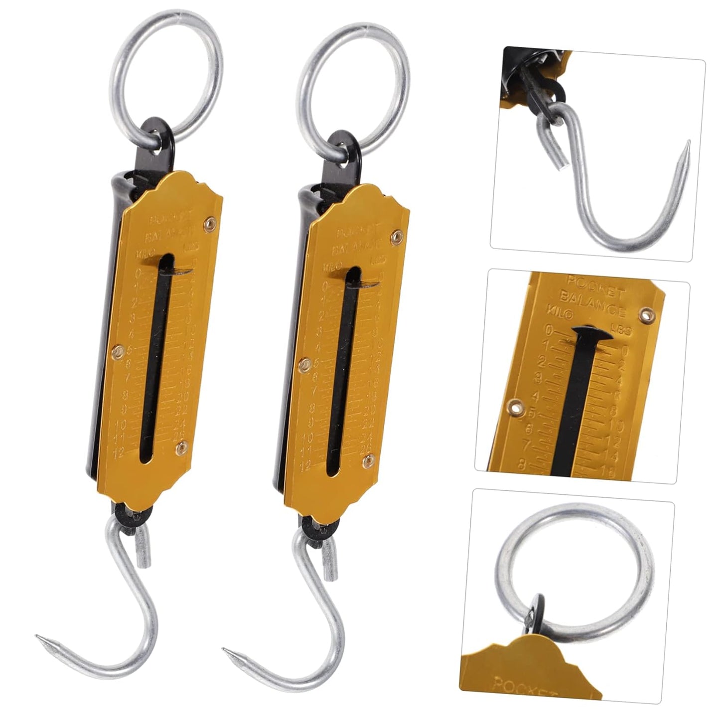 KICHOUSE 2pcs Hanging Scale for Luggage Fishing Spring Scale Weighing Compact Portable