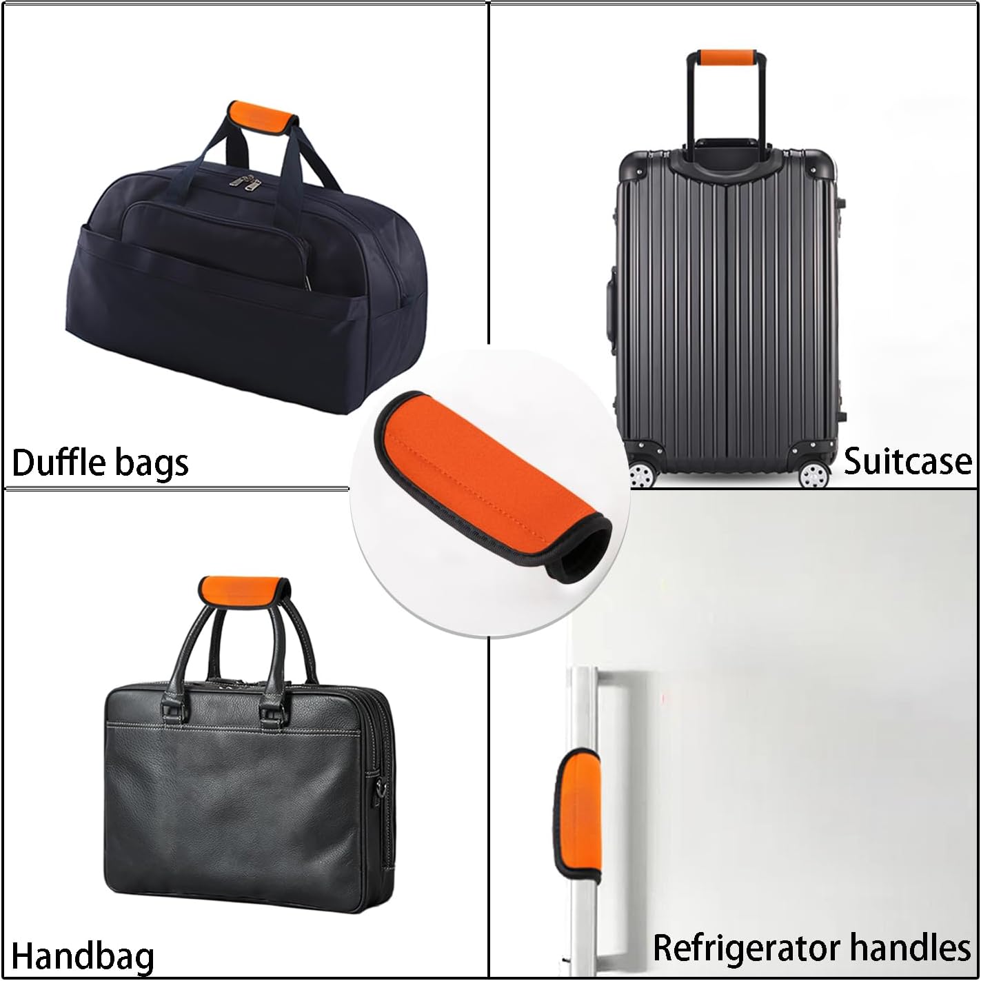 8 Pcs Luggage Handle Wrap Soft Comfortable Luggage Handle Sleeve Travel Suitcase Accessory with Padded Grip Colorful Luggage Identifier Tag for Easy Travel and Identification (4 Color)