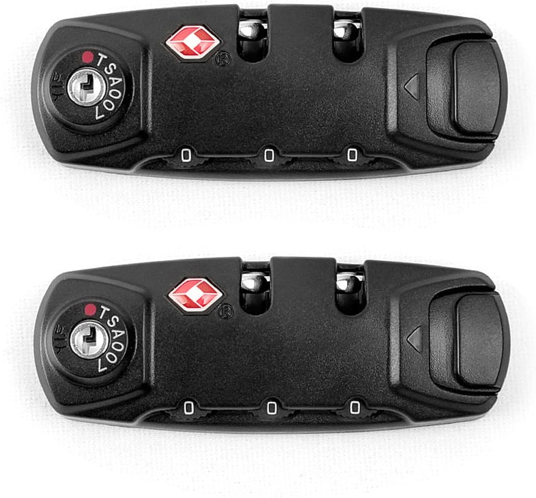 TSA Approved Luggage Loc2 Pack Toolbox Bag Combination Zipper Fixed Locks 3 Digit for Travel Backpack Customs… (2 Pack B)