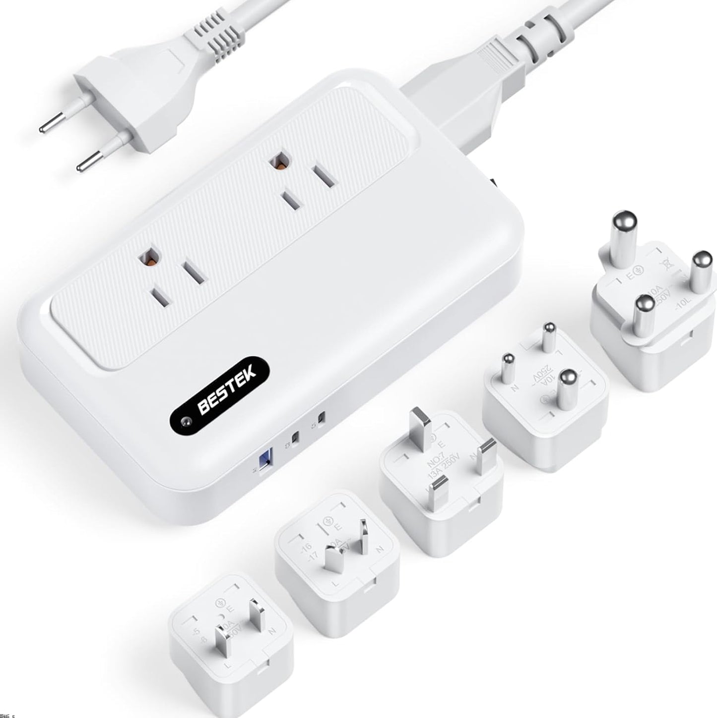 BESTEK 220V to 110V Converter with USB-C 35W, Universal Travel Adapter, US to Europe Power