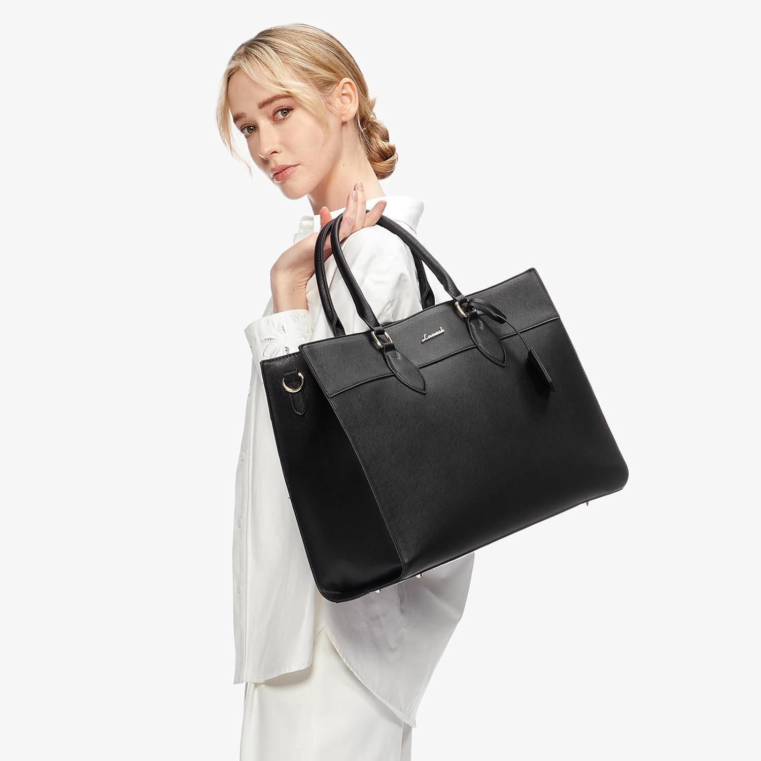 LOVEVOOK Laptop Bag for Women, 17.3 inch Laptop Tote Computer Briefcase for Work Large Waterproof