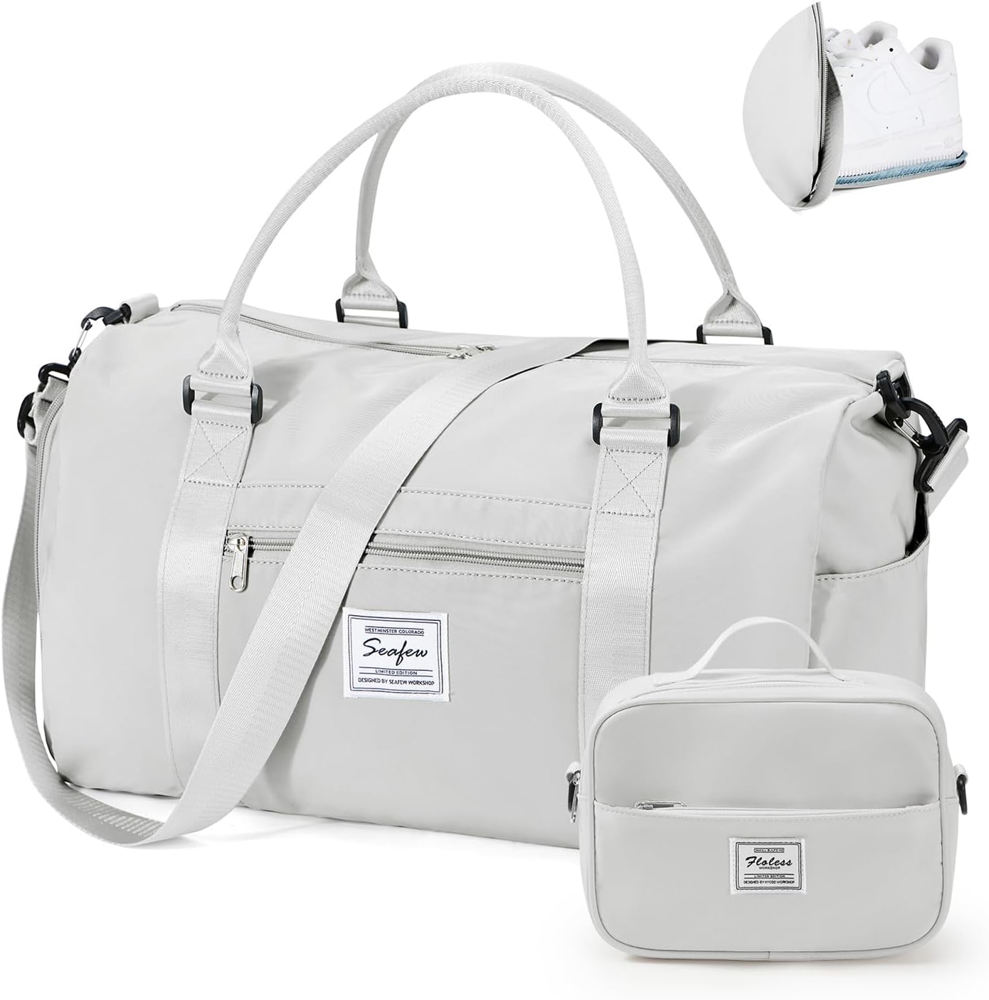 Gym Bag for Women with Shoes Compartment,Small Duffel Bag Sport bag with Toiletry Bag Overnight