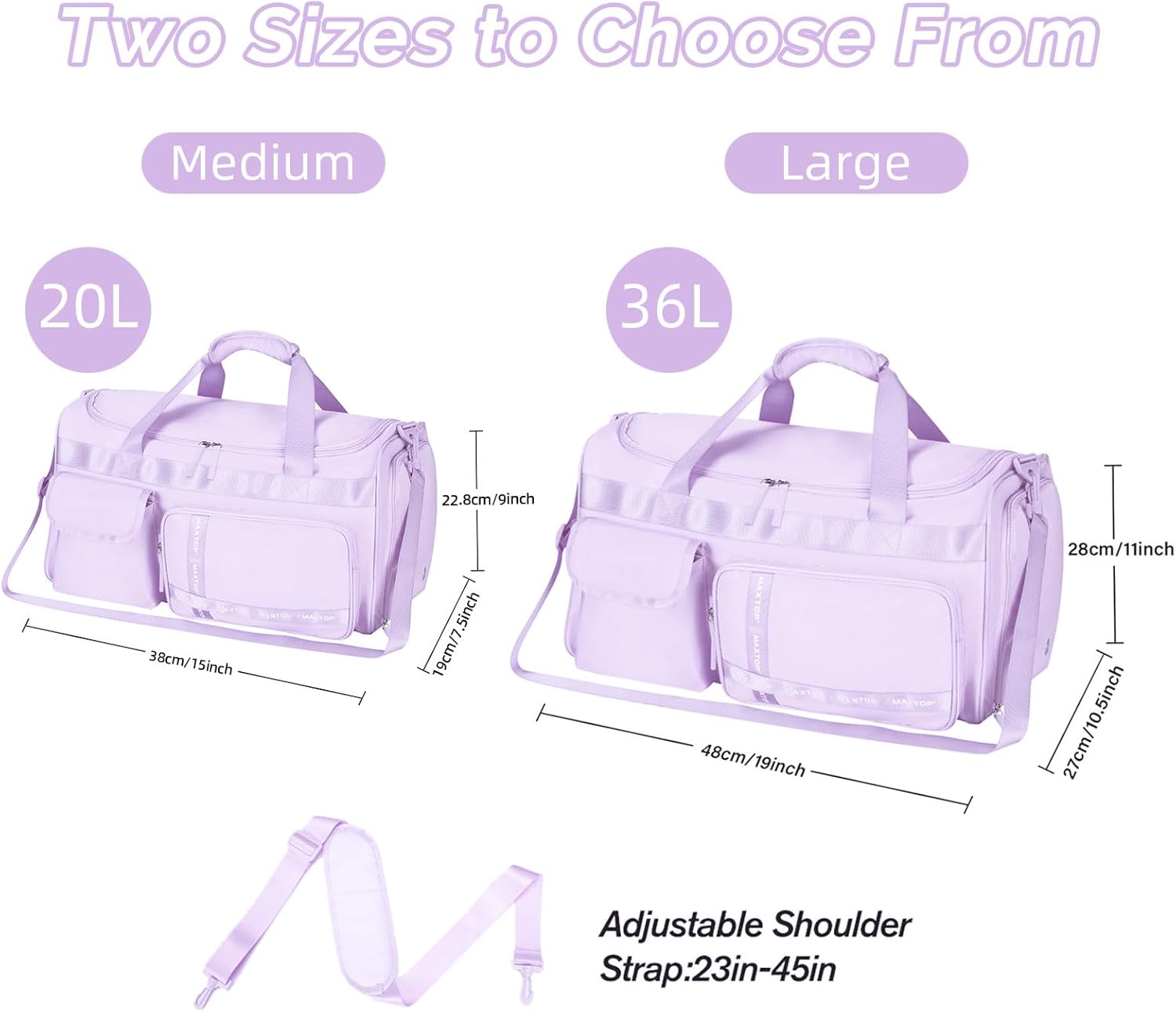 MAXTOP Gym Bag for Women Men Travel Duffle Bag Large Capacity Carry On Weekender Overnight Bag With