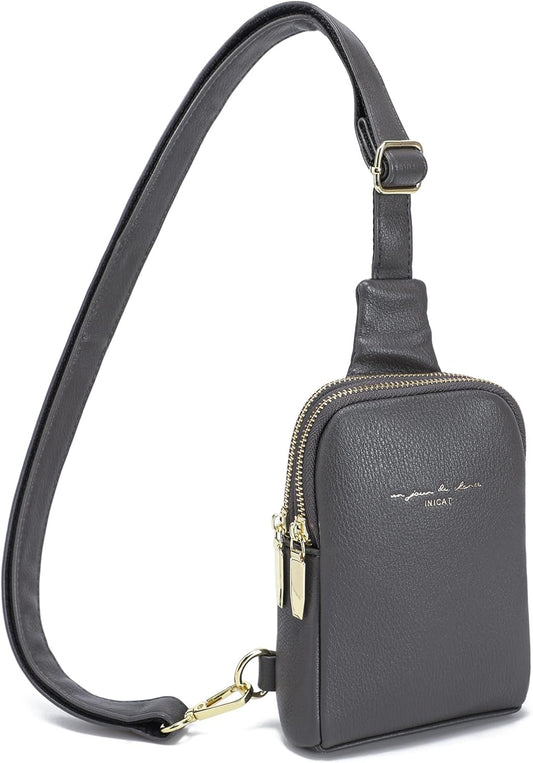 INICAT Travel Small Sling Bag Faux Leather Crossbody Bags Women Cross Body Bag Purses for Woman