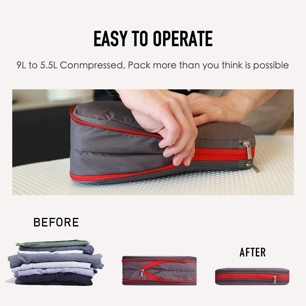Bee Nesting Waterproof Compression Packing Cubes 5/6/8 sets, Large Travel Packing organizers for