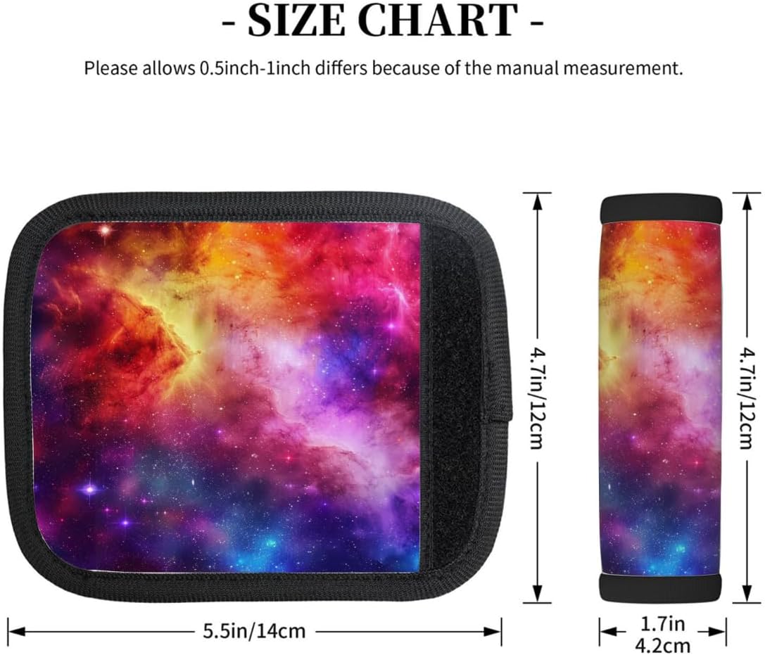 Luggage Handle Wrap, Colorful Galaxy Durable Neoprene Suitcase Handle Wraps for Luggage Door Handles Refrigerator x2