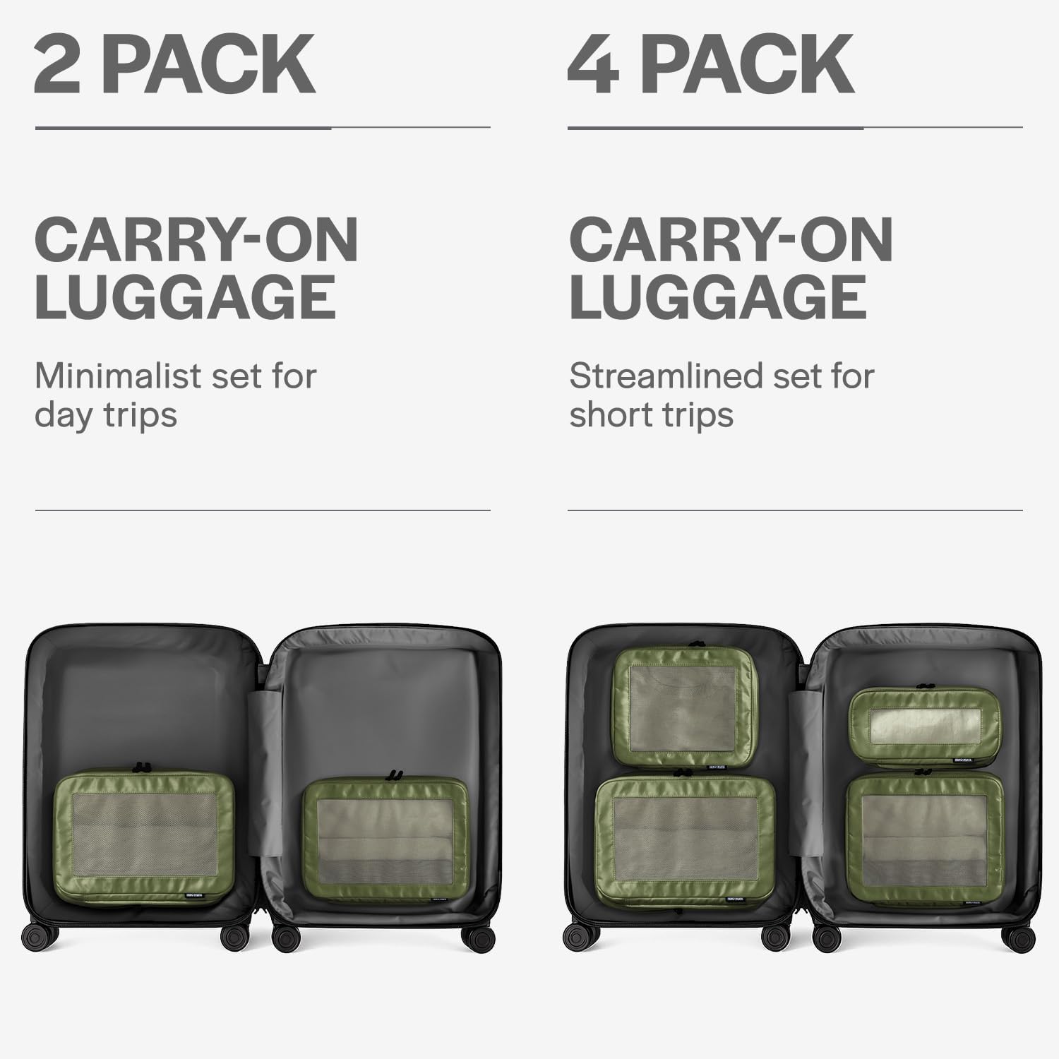 Aerotrunk Compression Packing Cubes for Travel - Luggage Organizer Bags - Double Zipper Packing