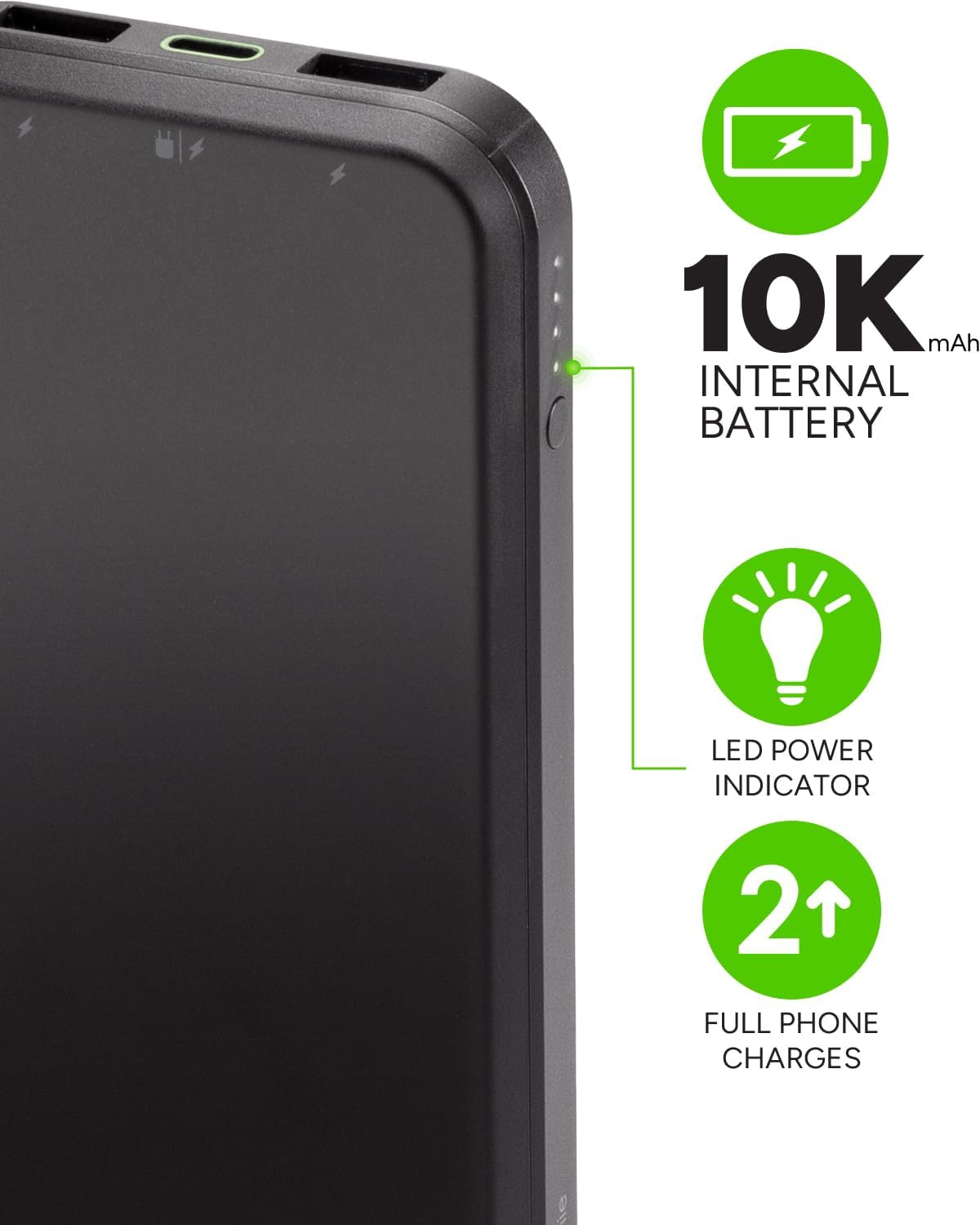 Mophie powerstation prime10 - Portable Power Bank with 10,000mAh Internal Battery, 18W USB-C PD Fast Charging, Charge 3 Devices Simultaneously, LED Power Indicator - Black & White Camo