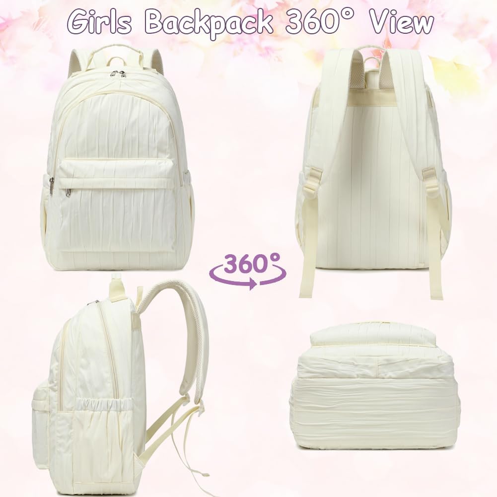 School Backpack for Girls Large Capacity Bookbag for Kids Teens School Bags for Primary Middle School College Daypack with Anti Theft Back Pocket