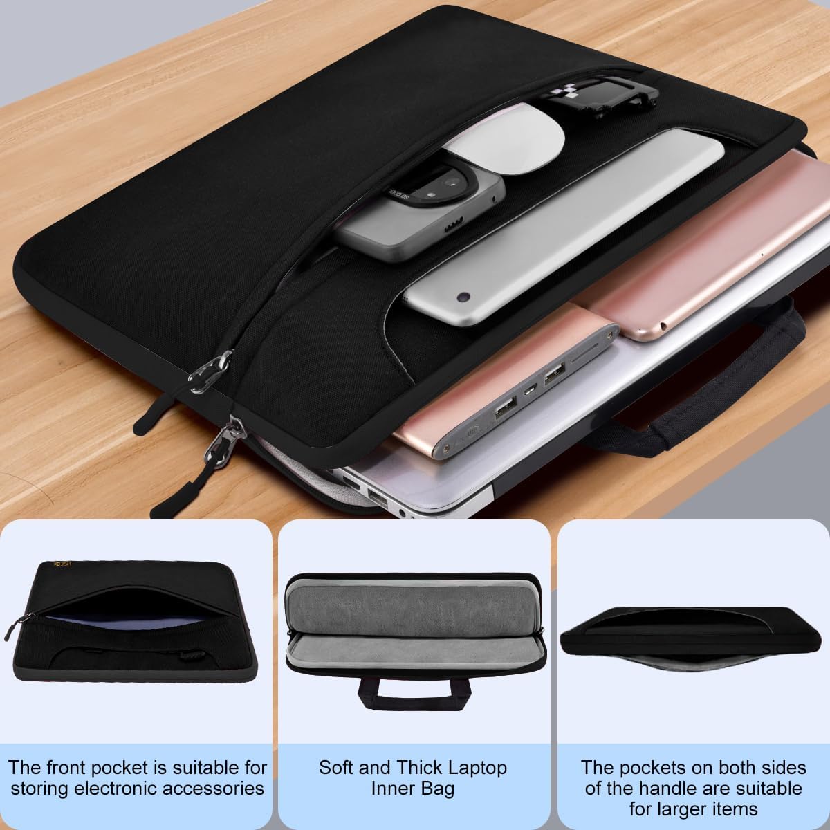 Laptop Case 15.6 inch Shoulder Bag, Durable Shockproof Protective Computer Carrying Briefcase with