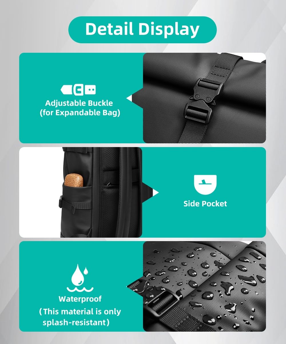 GYakeog Rolltop Backpack Waterproof for Women & Men 33L Large Bike Backpack 15 inch Laptop Backpack